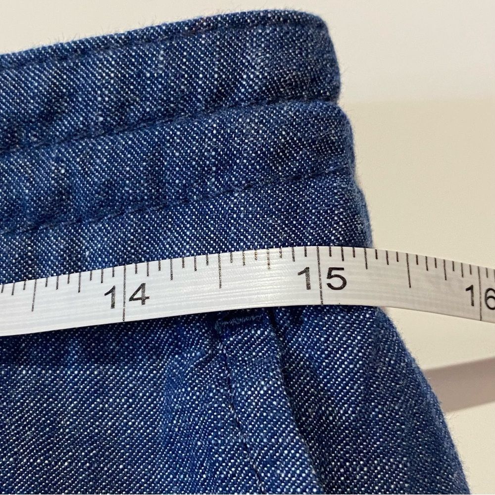 Talbots Petites Signature Rolled Cuff Blue Chambray Denim Ankle Pants Size 4P - Picture 15 of 16